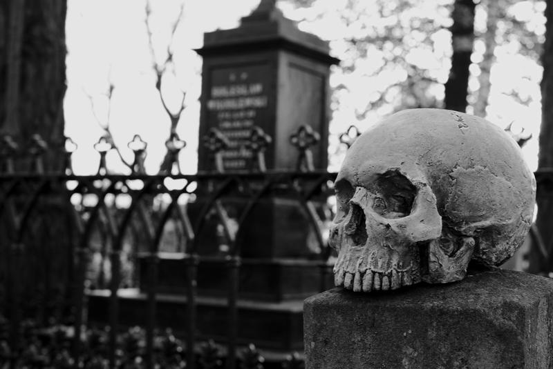 Zdjęcie czaszki na cmentarzu